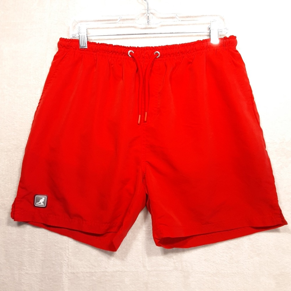 Kangol Mens Red Swimming Trunks Sz.Medium/Mesh Lining/Zipper Pockets